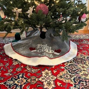 Christmas Tree Skirt Baby It’s Cold Outside 48” NWOT